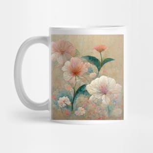 Traditional Japanese Flowers Painting Canvas #2 Mug